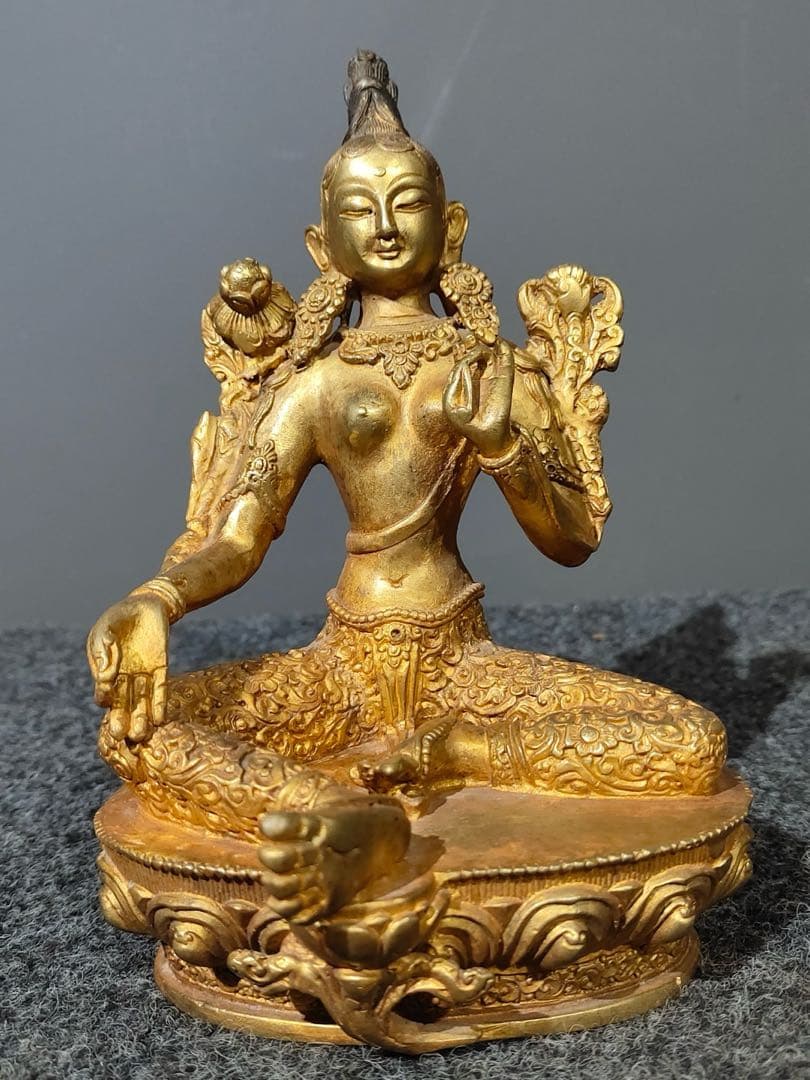 旧蔵　チベット　仏像　純銅製　インテリア