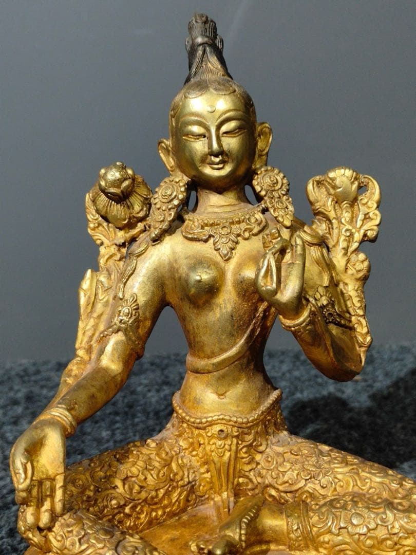旧蔵　チベット　仏像　純銅製　インテリア