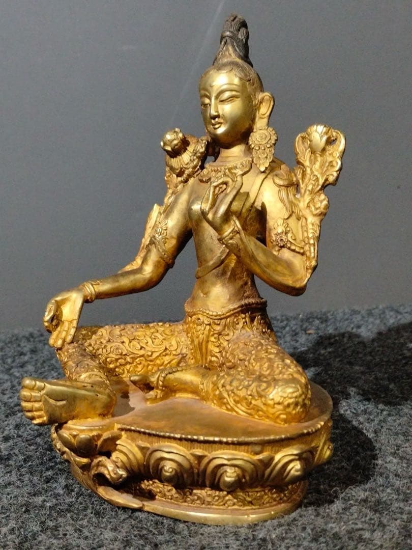 旧蔵　チベット　仏像　純銅製　インテリア