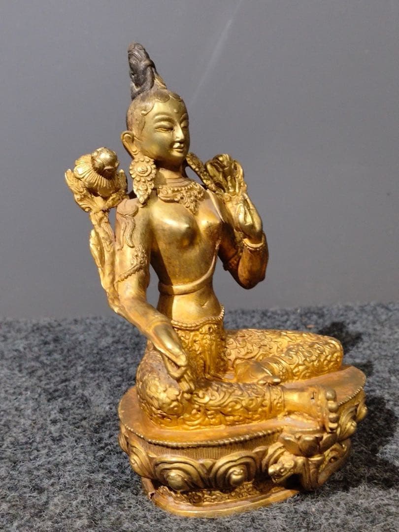 旧蔵　チベット　仏像　純銅製　インテリア