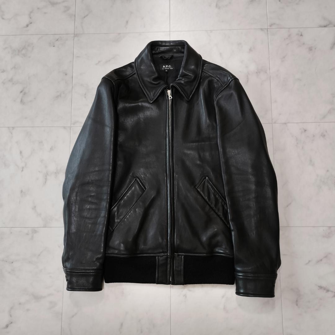 名作 A.P.C. MOTO BLOUSON モトブルゾン XS S~M 羊革