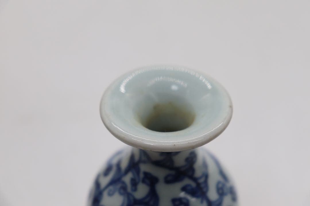 中国　清時代　染付喜字紋小瓶　送料込み0929