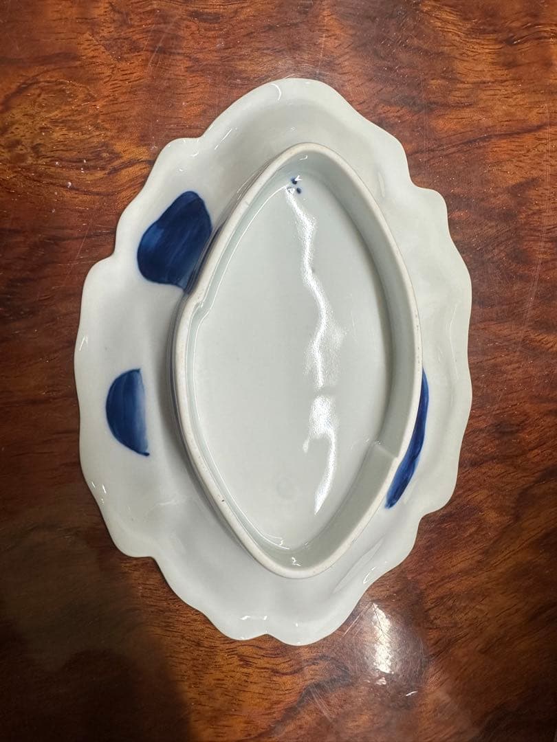 鍋島写　染付鷺絵皿