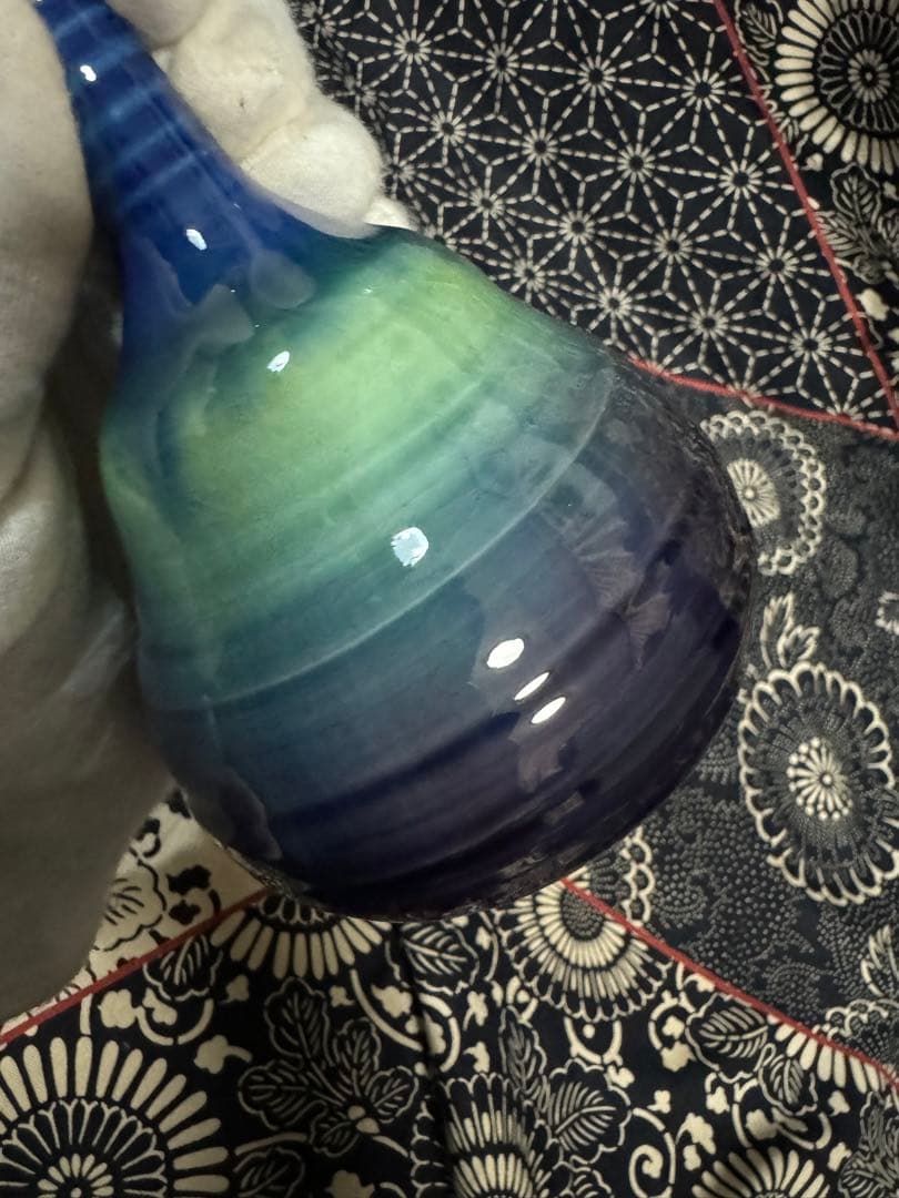 人間国宝　三代　徳田八十吉　(正彦銘) 花入