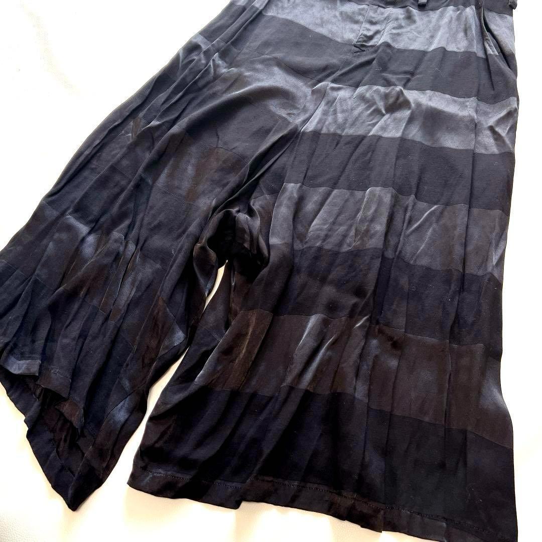 Y’s ワイズ ヨウジヤマモト 変形 とろみ ボーダー ワイド サルエルパンツ