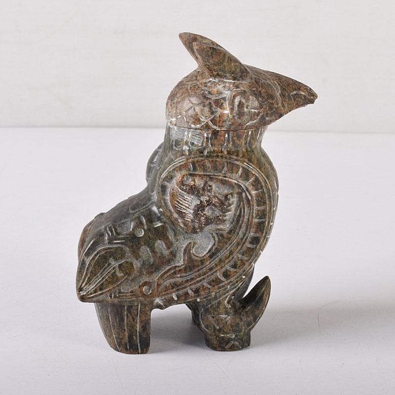 水芙蓉　中国　玉石彫刻　神獣型壷　V　R8307