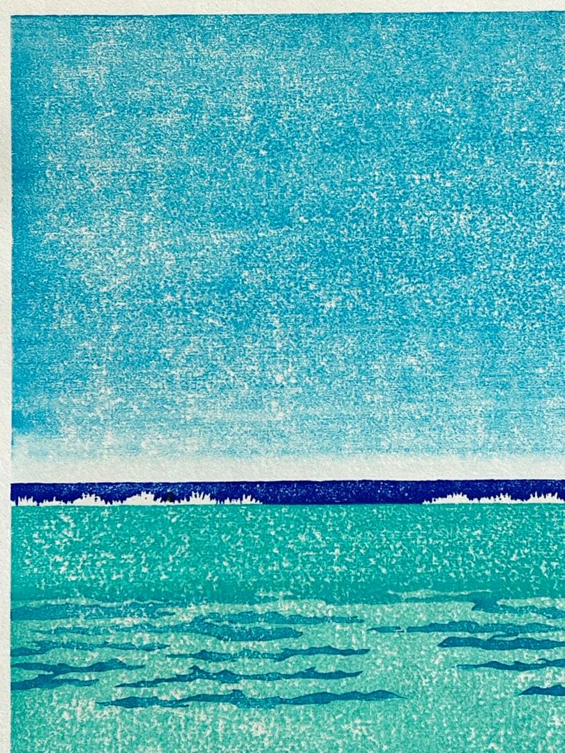 木版画『Peaceful blue 』