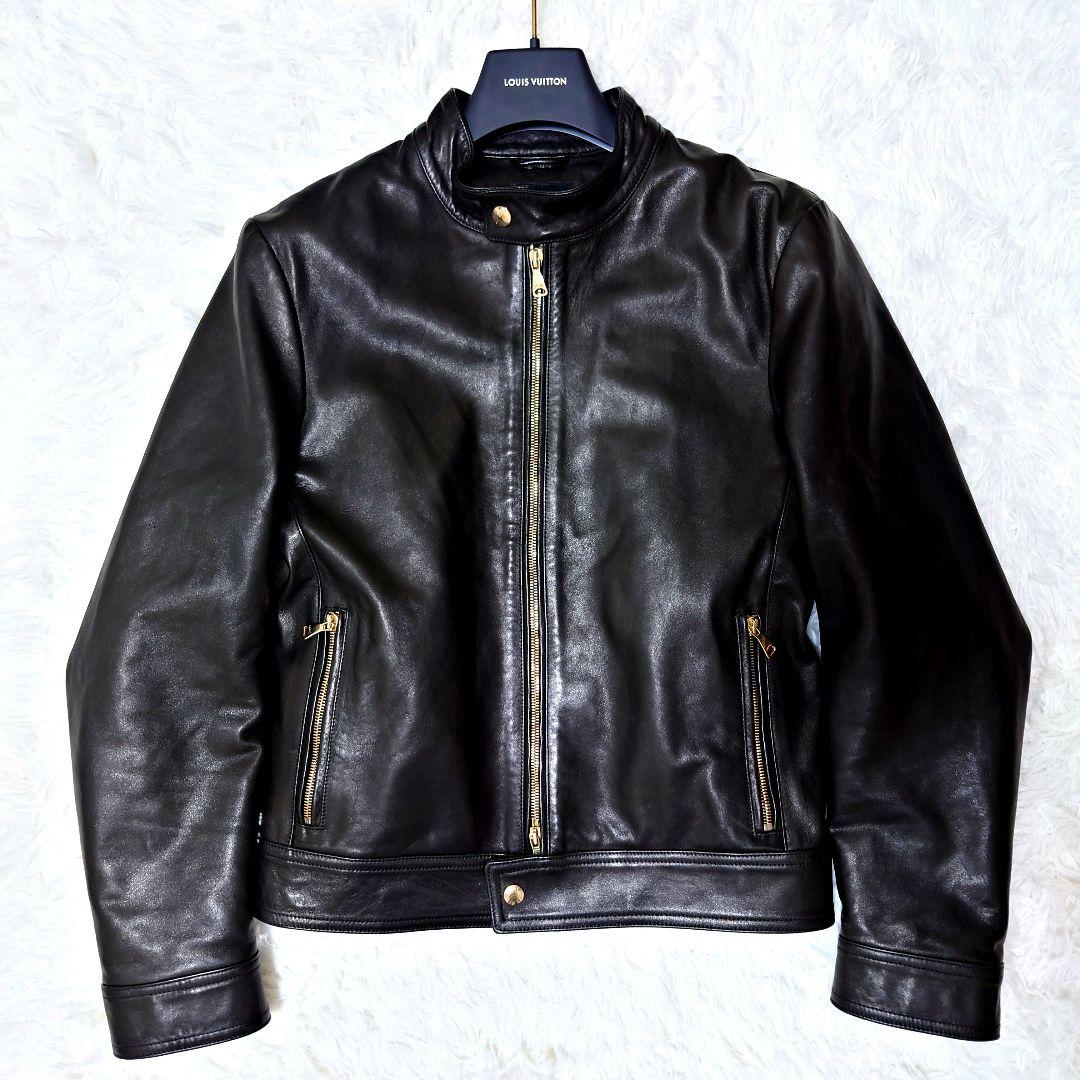 ✨美品✨エンメティ JURI ゴールド ライダースジャケット シングル 44