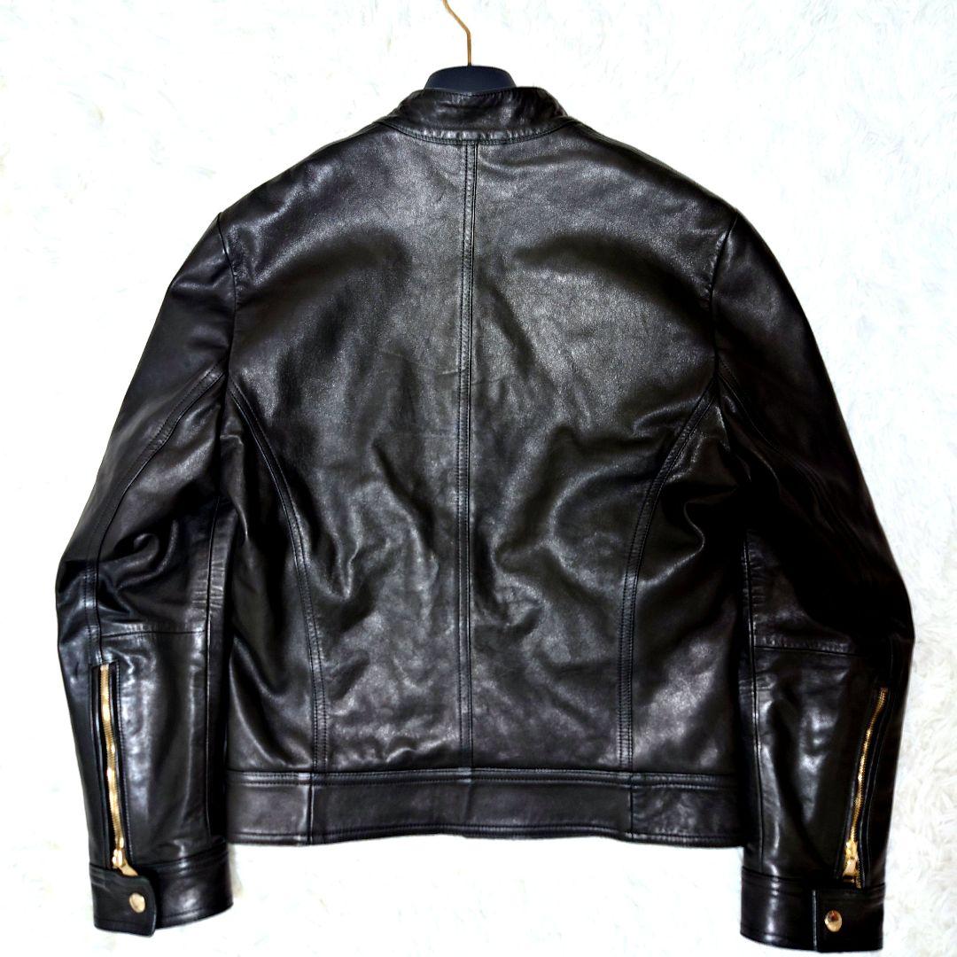✨美品✨エンメティ JURI ゴールド ライダースジャケット シングル 44