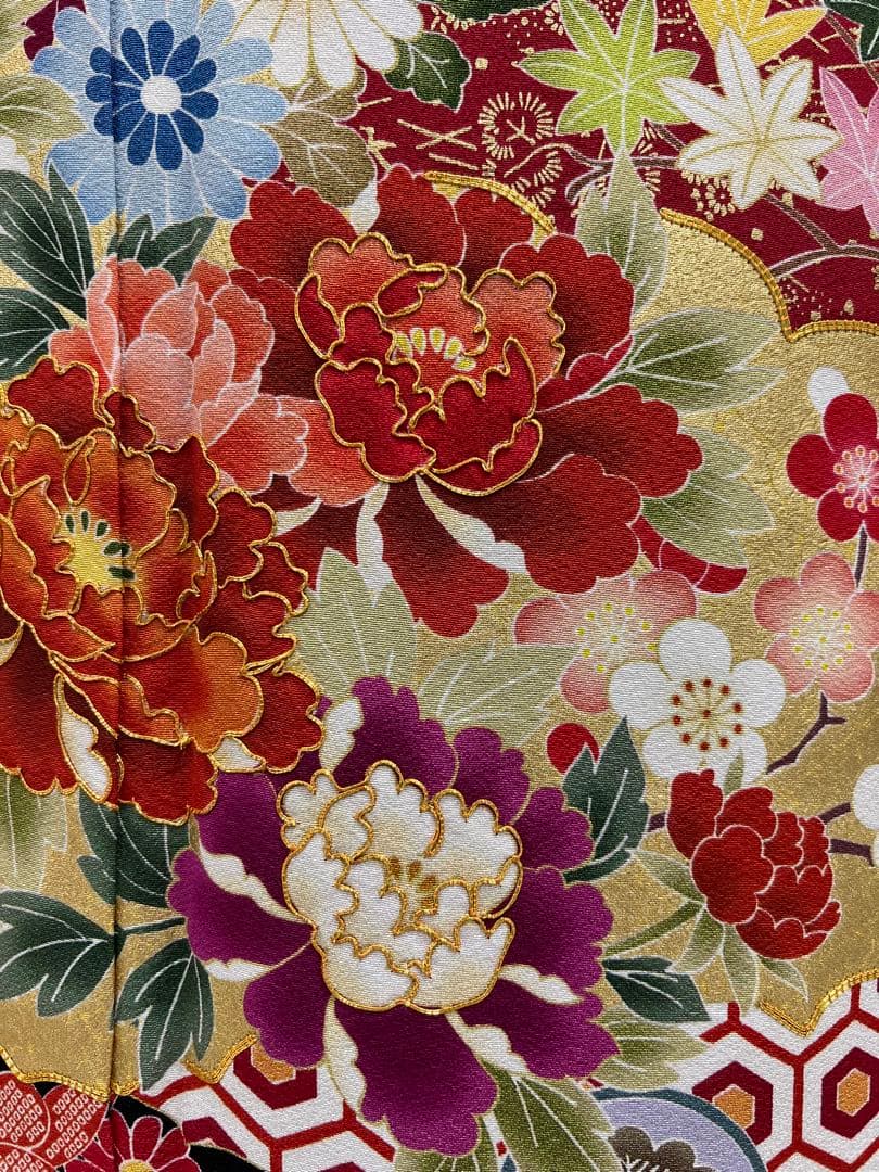 振り袖　フルセット　別誂長襦袢付　 金彩加工　刺繍入り　しつけ糸付　 501