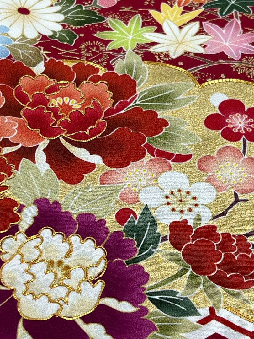 振り袖　フルセット　別誂長襦袢付　 金彩加工　刺繍入り　しつけ糸付　 501