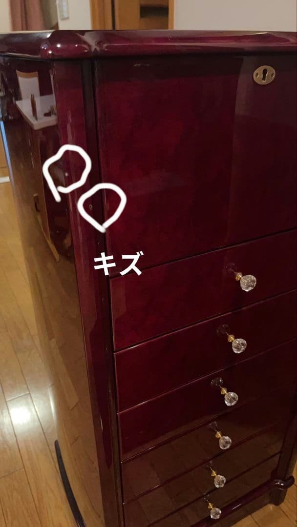 ジュエリーボックス 　チェスト　ワインレッド　三越