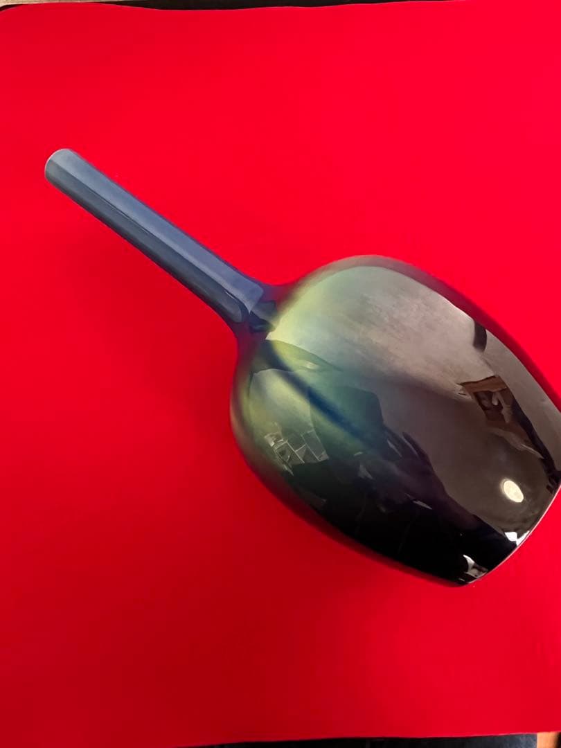 人間国宝 柳雨軒 三代 徳田八十吉 碧明釉 花入 約27.5cm 管理T242