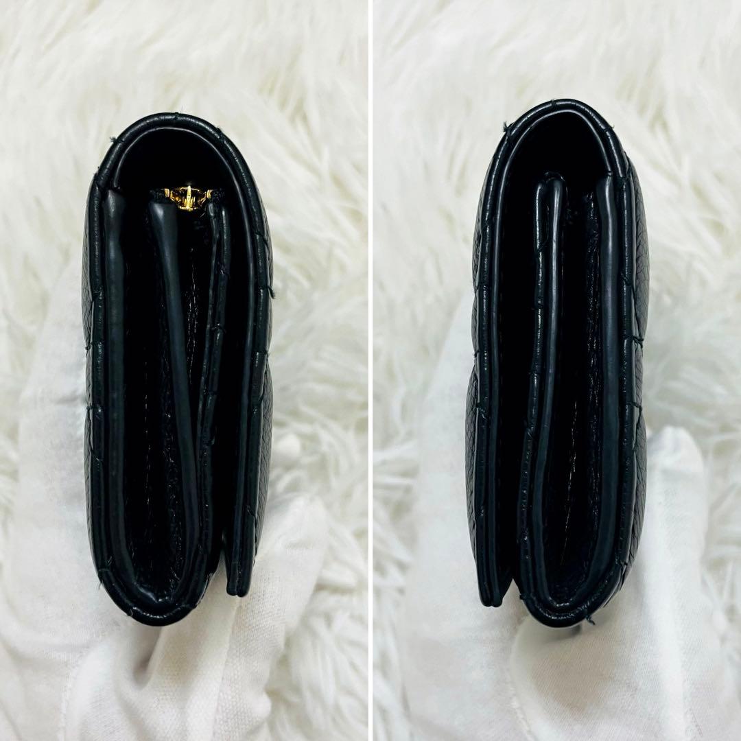 ディオール✨二つ折り財布 ケース グレインレザー カロ ブラック 現行