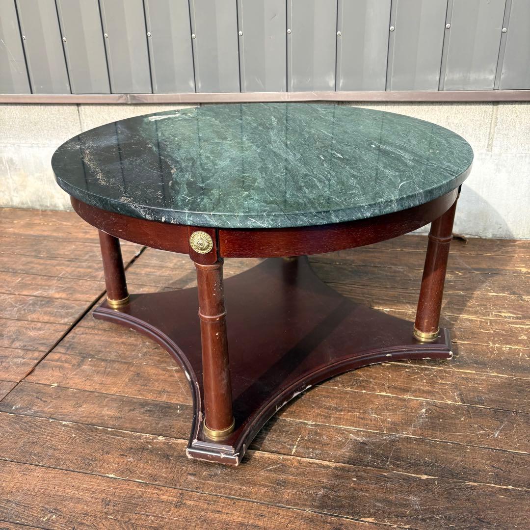 北欧レトロ 大理石天板 ローテーブル 円形テーブル クラシック家具 アンティーク