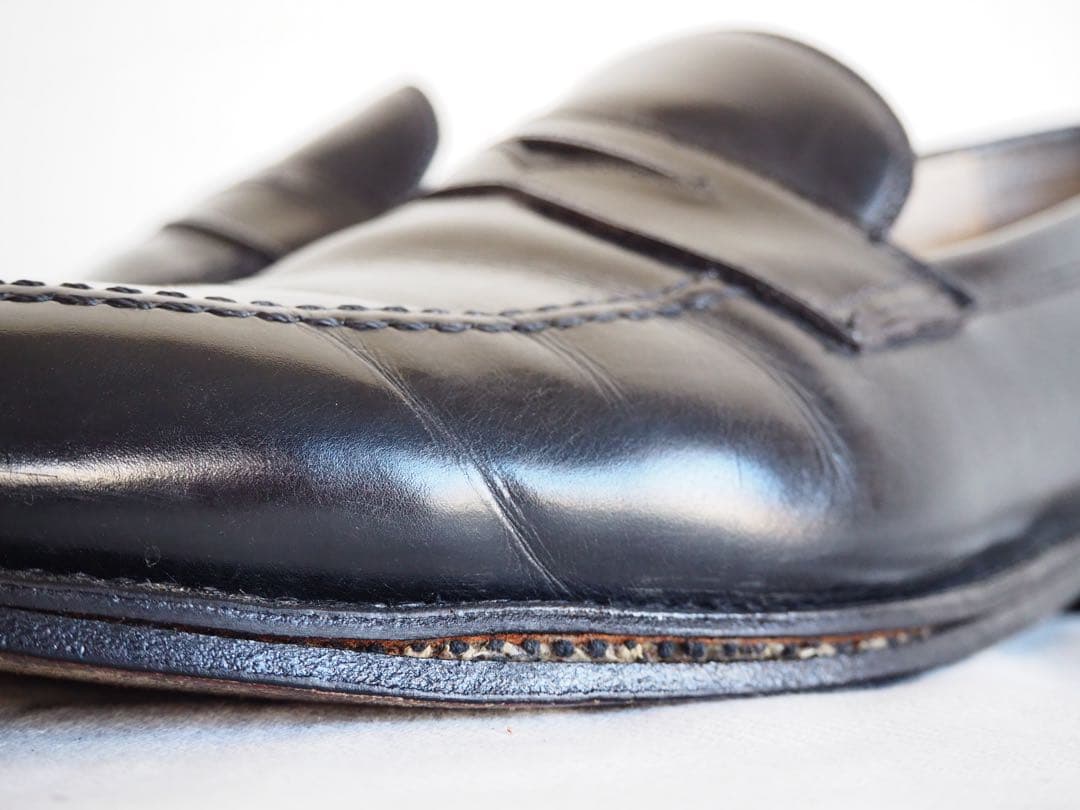 靴 Alden 3557 Black Full Strap Slip-On