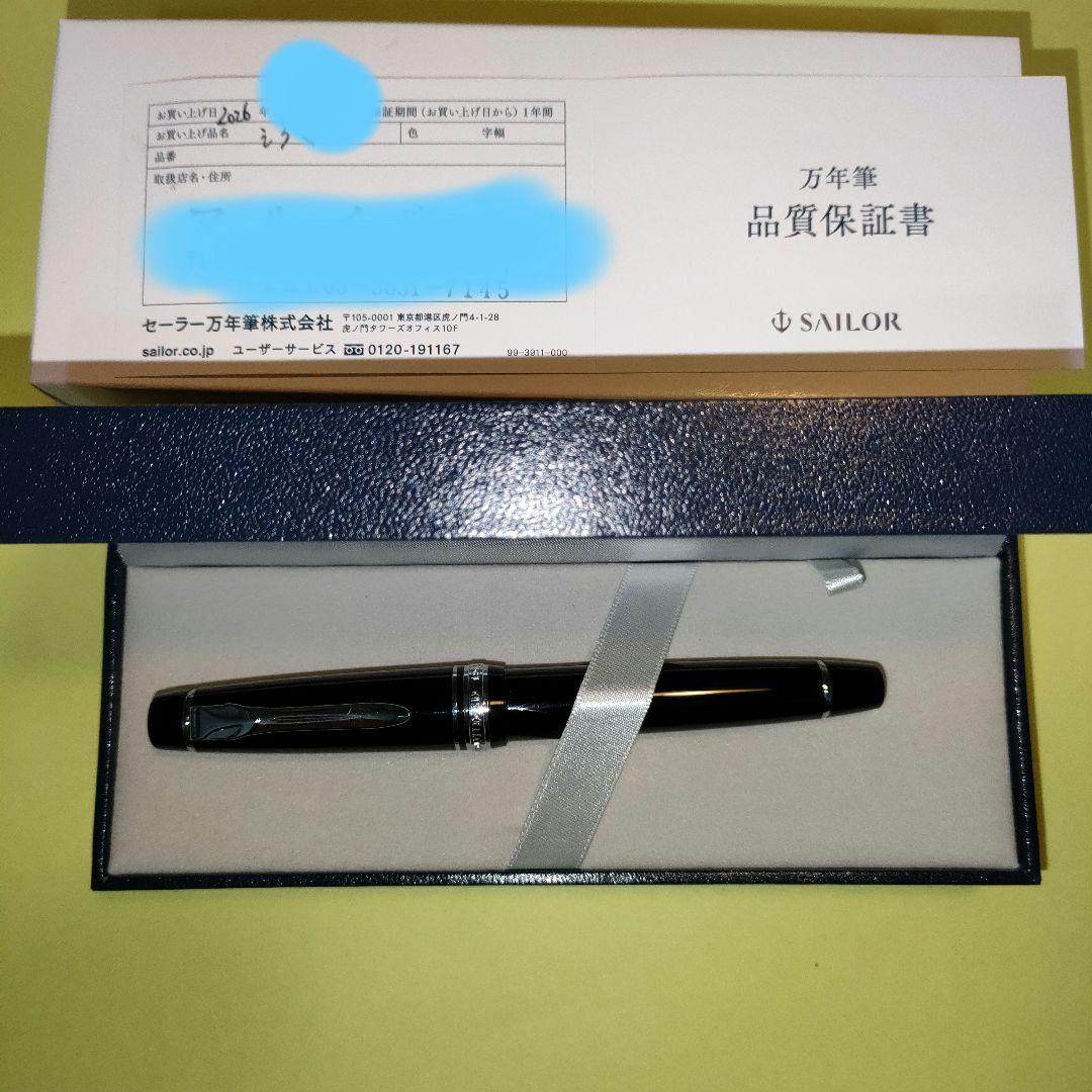 セーラー万年筆　プロフェッショナルギア　Σ　銀　ブラック　ズーム