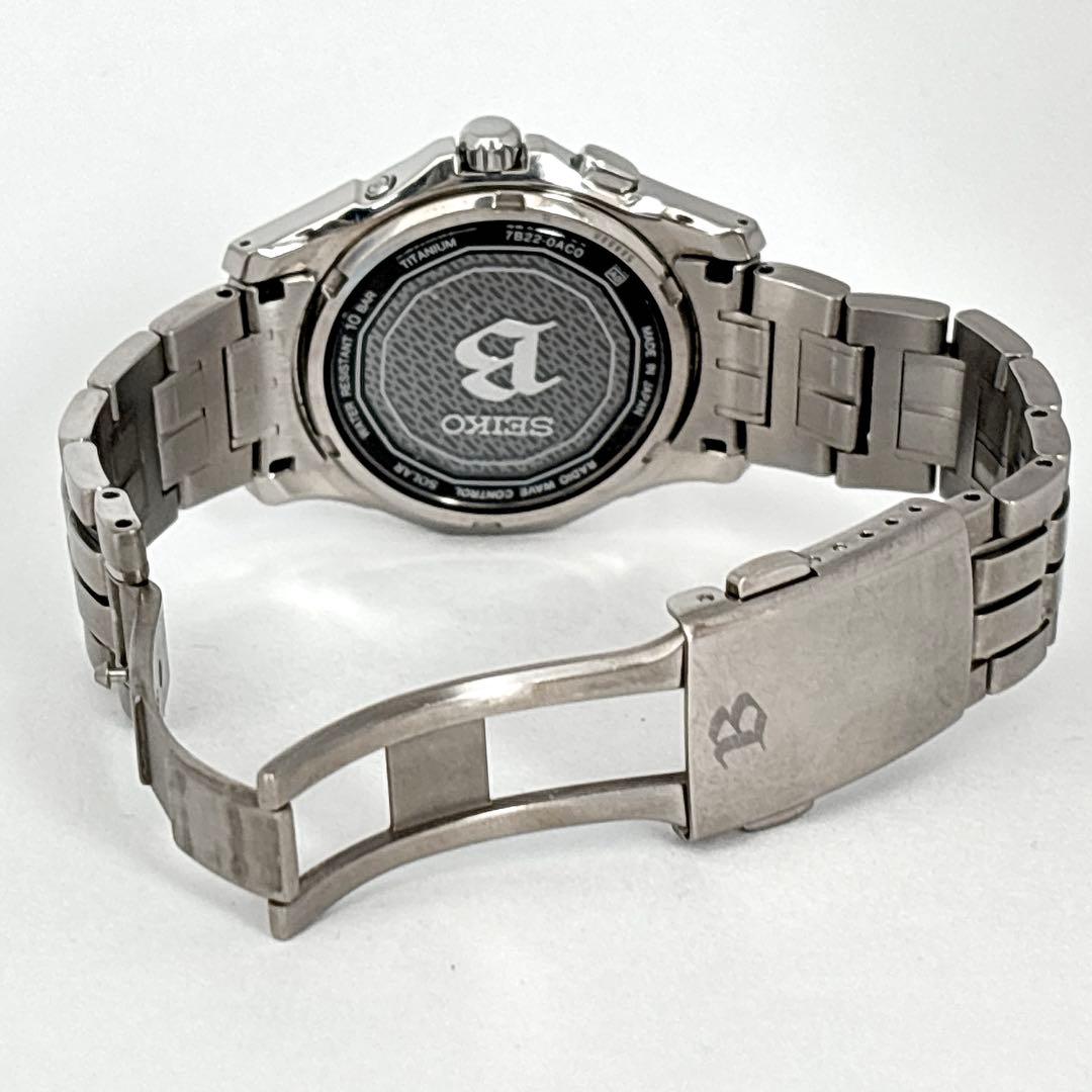 稼働 SEIKO ブライツ メンズ腕時計 ソーラー 電波 チタニウム デイト