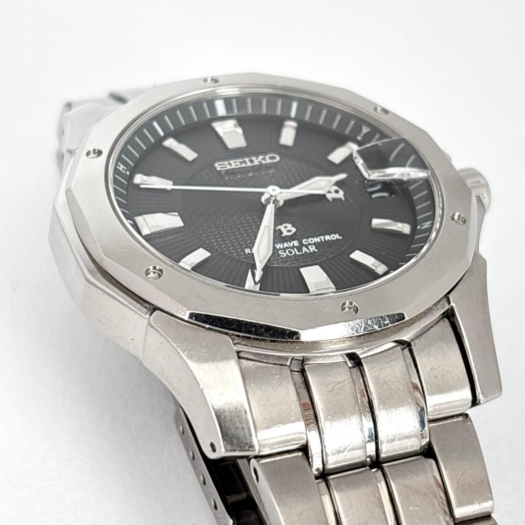 稼働 SEIKO ブライツ メンズ腕時計 ソーラー 電波 チタニウム デイト