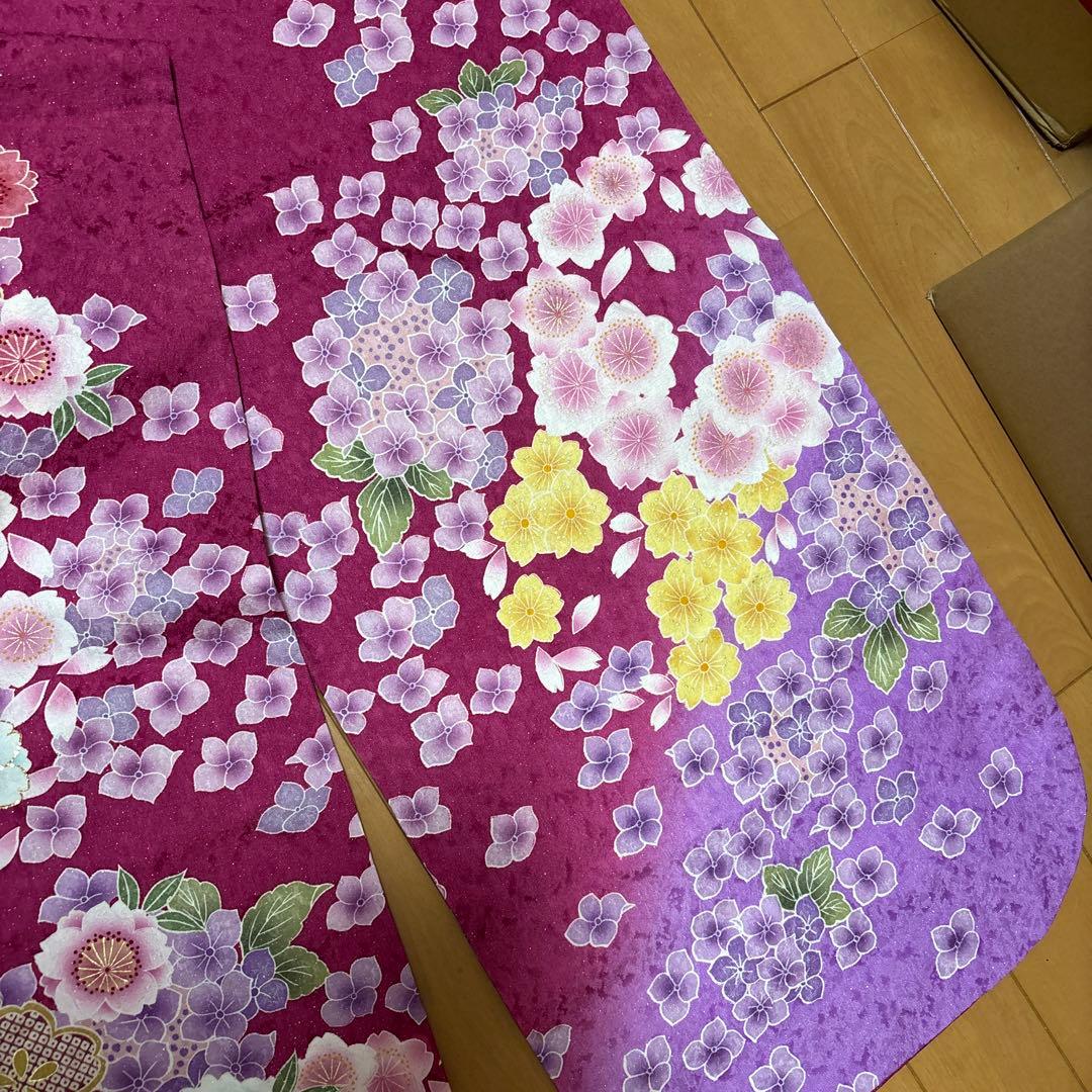 【6/25】振袖☆桜・紫陽花柄（紫色）
