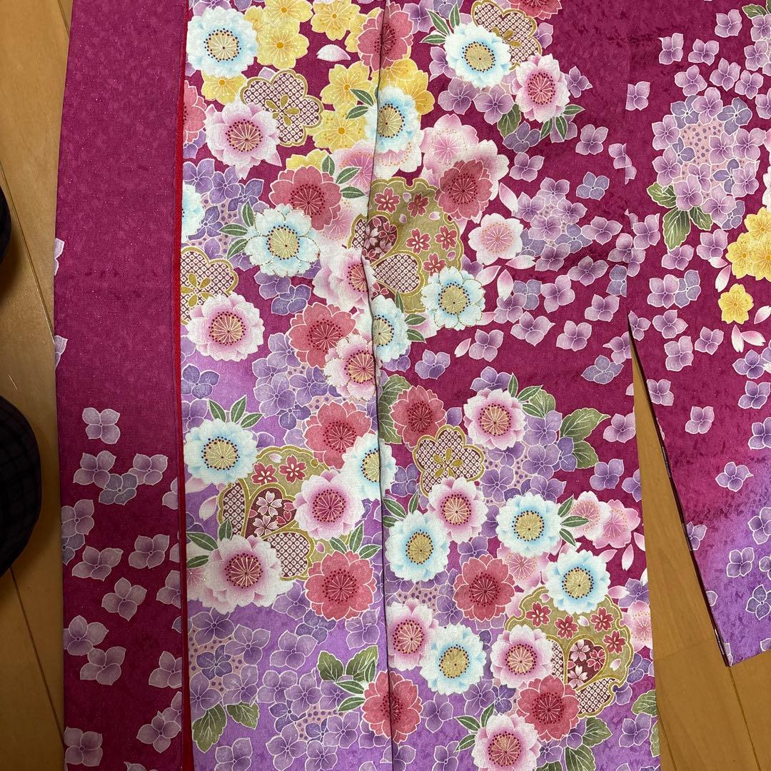 【6/25】振袖☆桜・紫陽花柄（紫色）