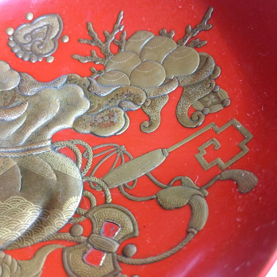 加賀蒔絵　高蒔絵祝い　三つ杯　盃　漆芸　時代高級高蒔絵杯　大正期　黒塗共箱