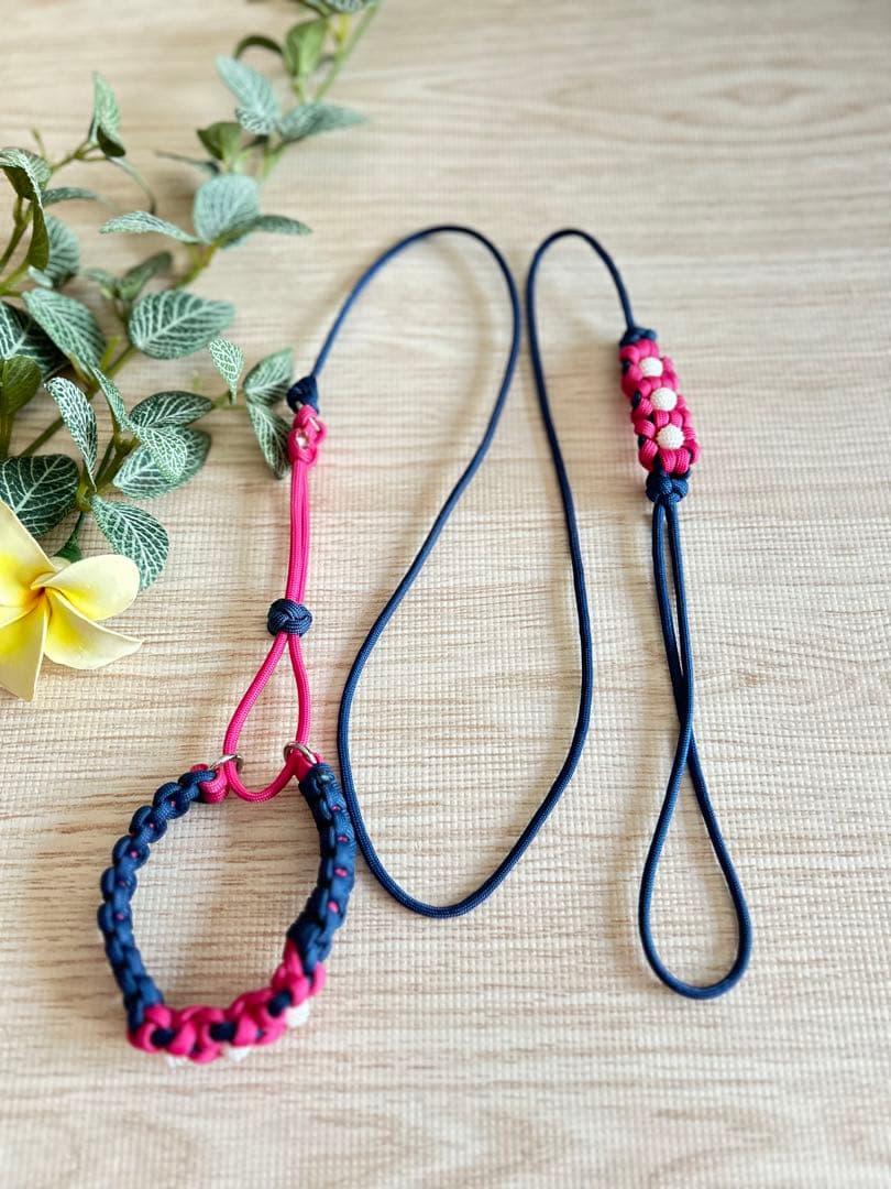 パラコードリード&首輪一体型　ハーフチョーク　No.118