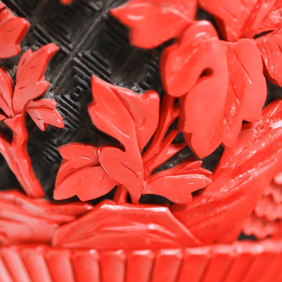 紫禁城 中国堆朱 七宝花瓶 25cm