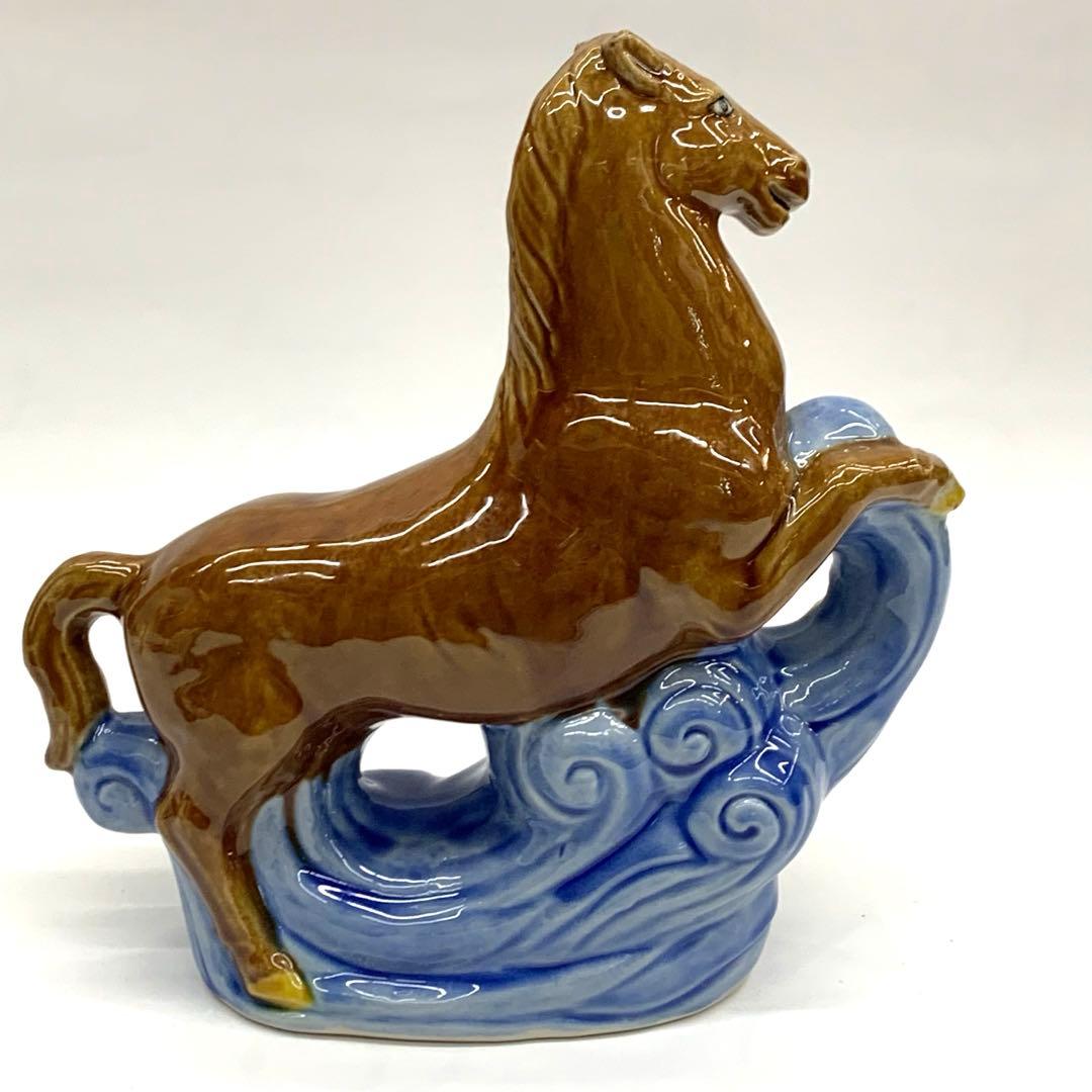 【干支置物　午17 九谷焼6号　飛馬　交趾】紙箱