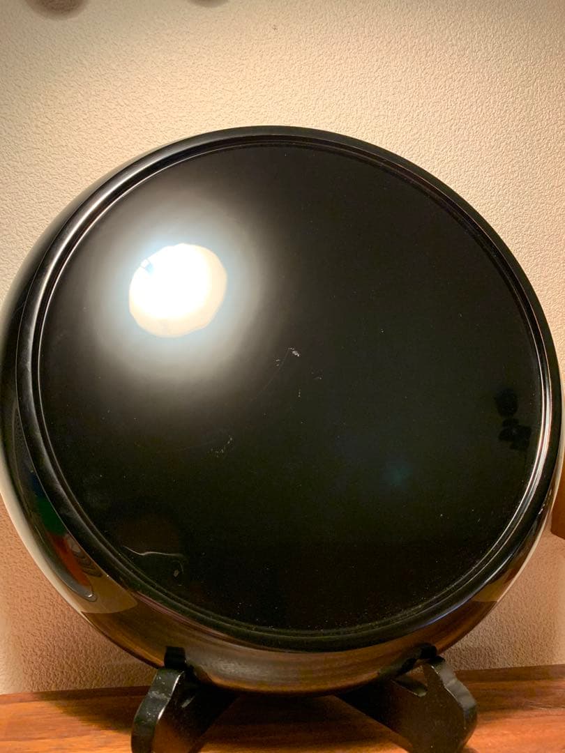 大圓盆 堅地本漆塗 漆器 茶道 裏千家 箱付き 大円本