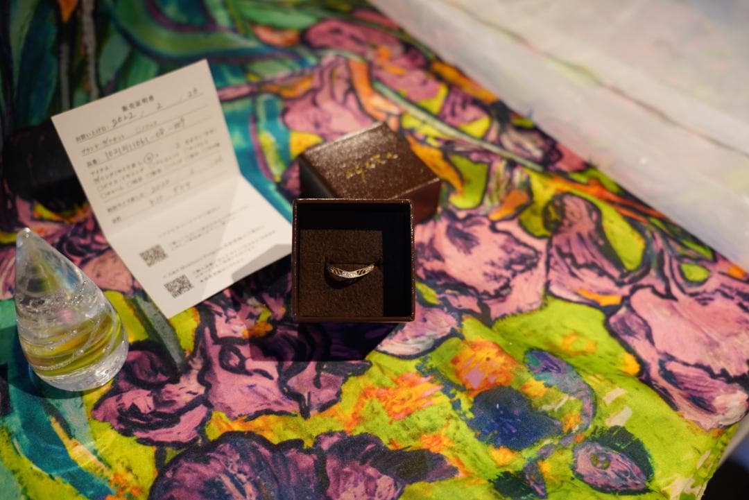 agete アガット K10 ダイヤモンド リング 指輪 7号 箱・証明書付き