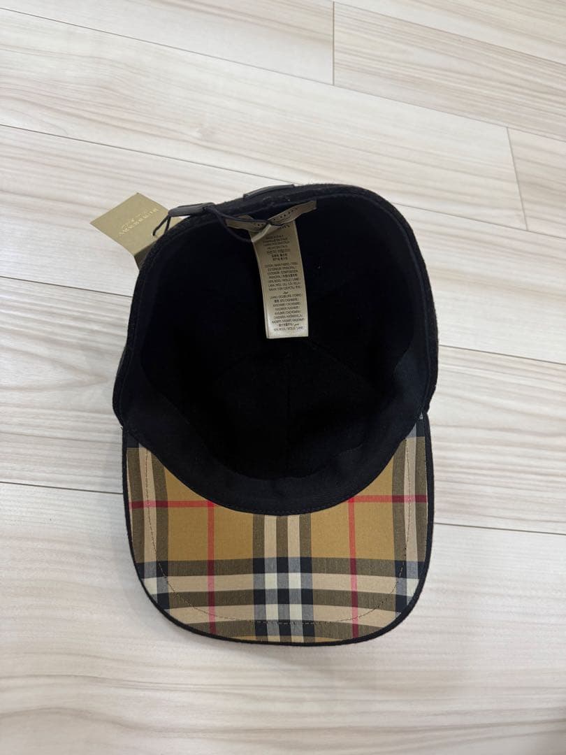 バーバリー　ウール　カシミヤ　キャップ ブラック　 S　メンズ　レディース