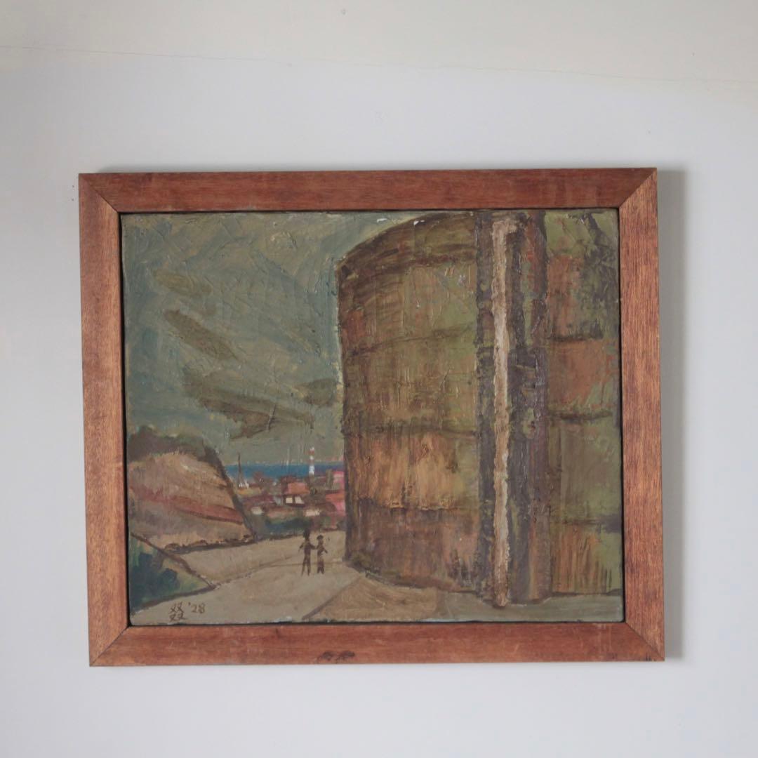 古い 油彩 油絵 古道具 アンティーク アート 戦前戦後