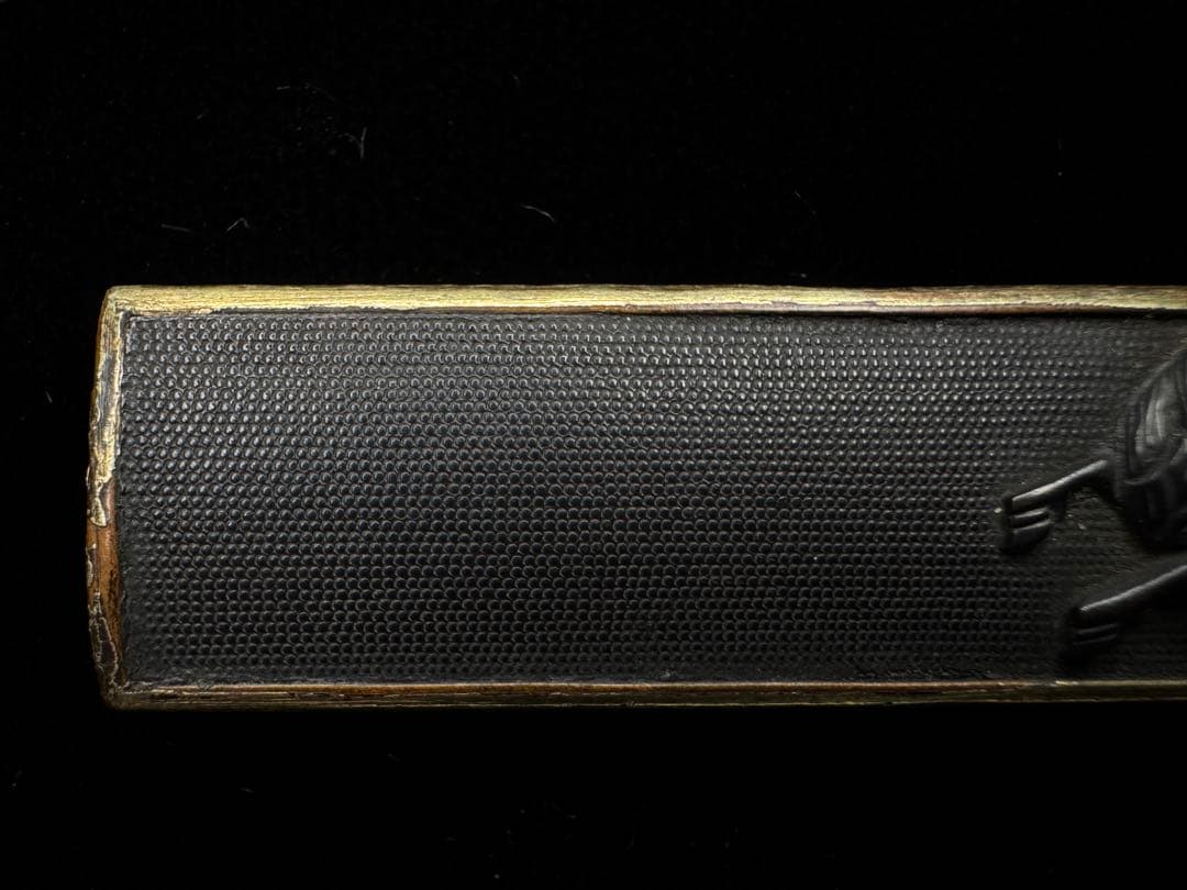 無銘 小柄 馬図 赤銅魚子地 日本刀 刀装具 骨董 古美術 江戸時代 時代物