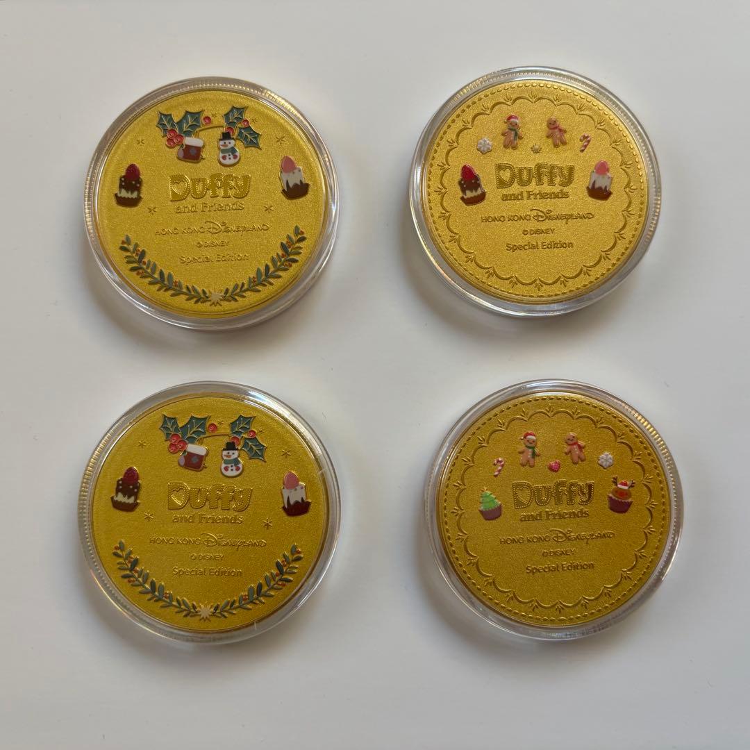 香港ディズニー メダル ダッフィーアンドフレンズ クリスマス限定 4枚