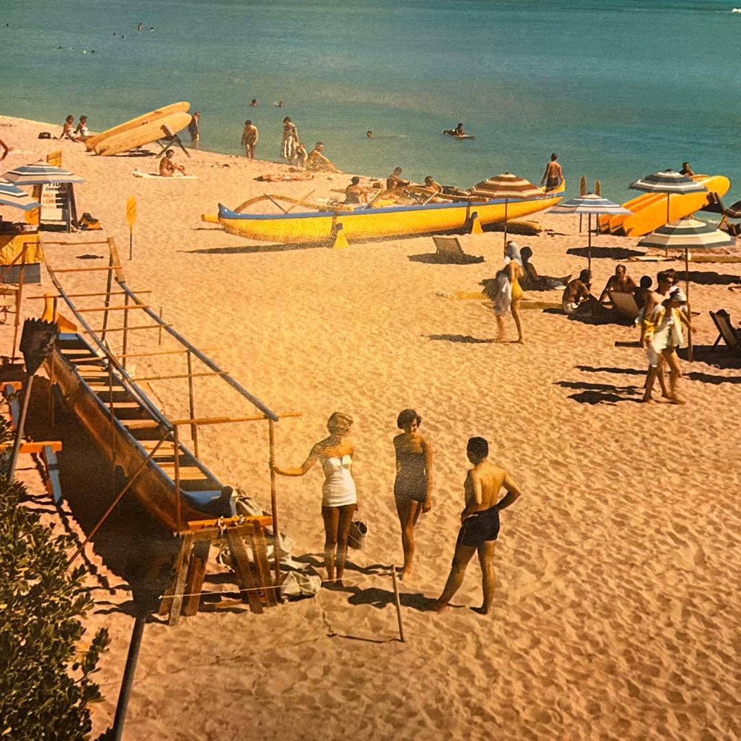 未使用品70sオリジナルhawaii ハワイ観光局プロモーションポスターワイキキ