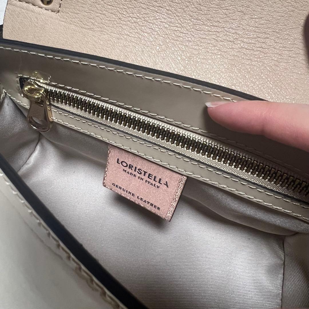 ロリステッラ　エナメルバッグ　ベージュ