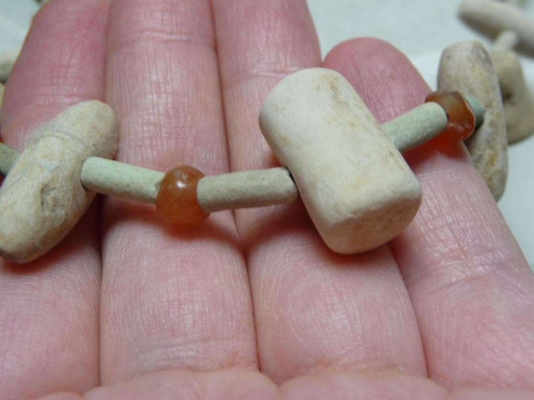 【年末セール】古代　ファイアンスビーズ　オリジナル　ネックレス連