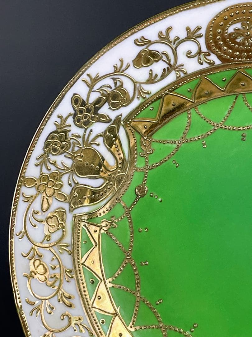 オールドニッポン ティーカップ ソーサー トリオ アールヌーボー 金盛り