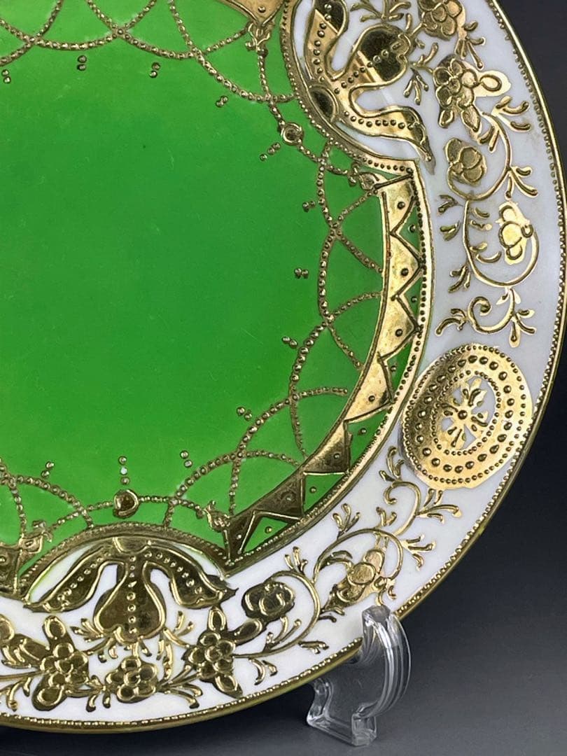 オールドニッポン ティーカップ ソーサー トリオ アールヌーボー 金盛り