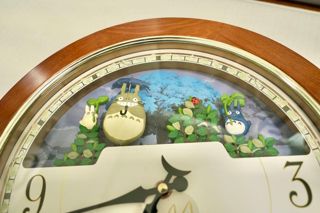 【箱付き完動品】リズム時計工業 トトロ からくり時計 4MH769-M06
