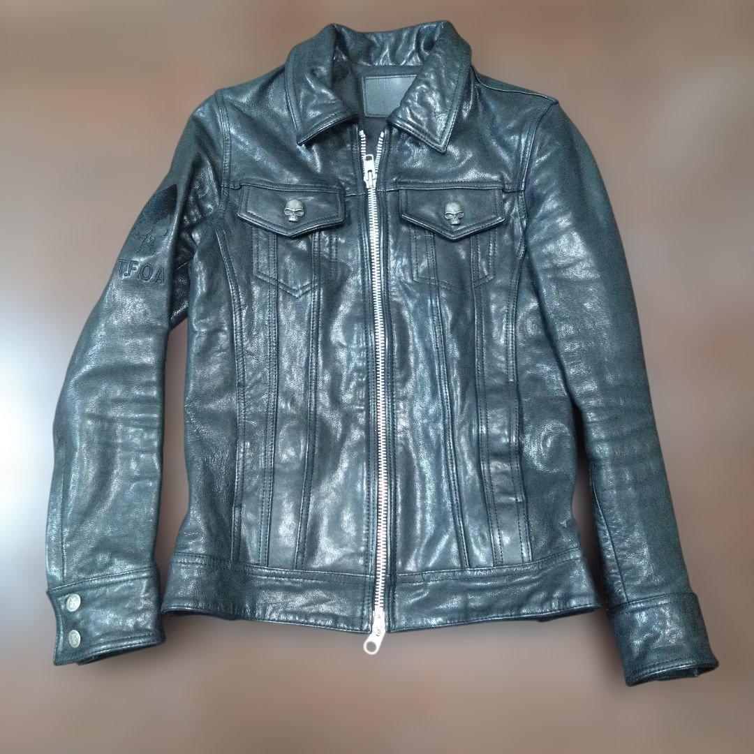 COLLARS レザージャケット　ダブルジップ　 スカル　クローズ武装戦線　美品