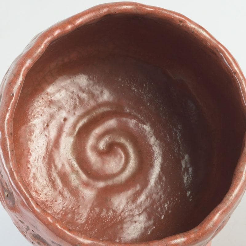 茶道具　芳幽軒　加藤石春作　立田錦　赤楽茶碗　共箱　V　9791