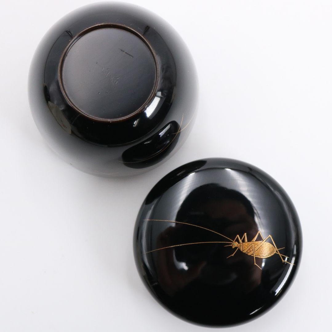 正春作 鈴虫蒔絵 棗 輪島塗 茶道具 共箱共布　V870　N6