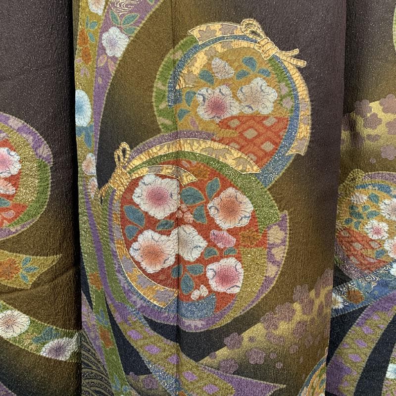 510z23☆振袖 金通し 高身長な方にも 古典柄 辻が花☆美品 成人式 結婚式