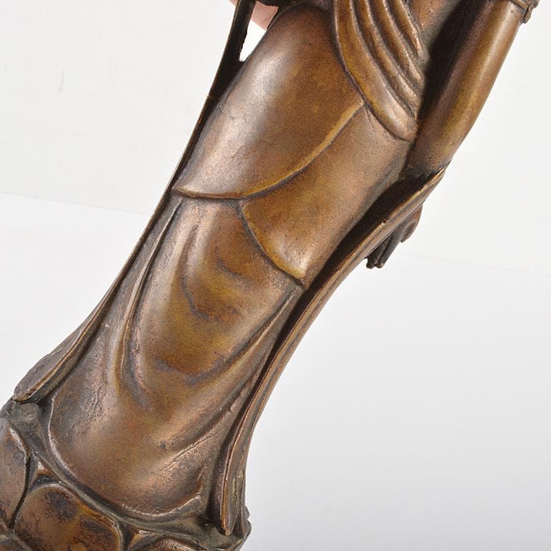 仏教美術　古銅　観音像　仏像　置物　重さ約1980g　V　5954