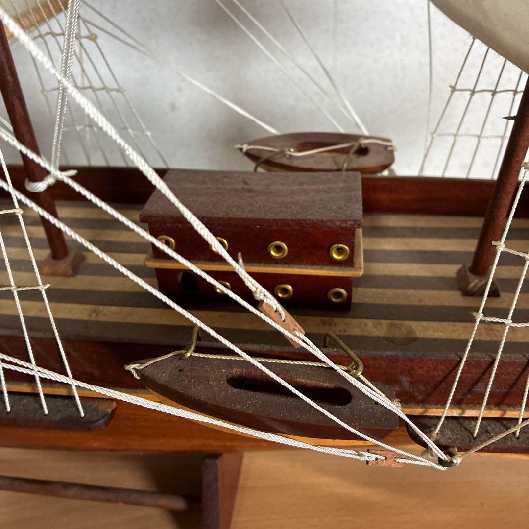 大型 木製 帆船模型 インテリア オブジェ 飾り船 自宅保管品