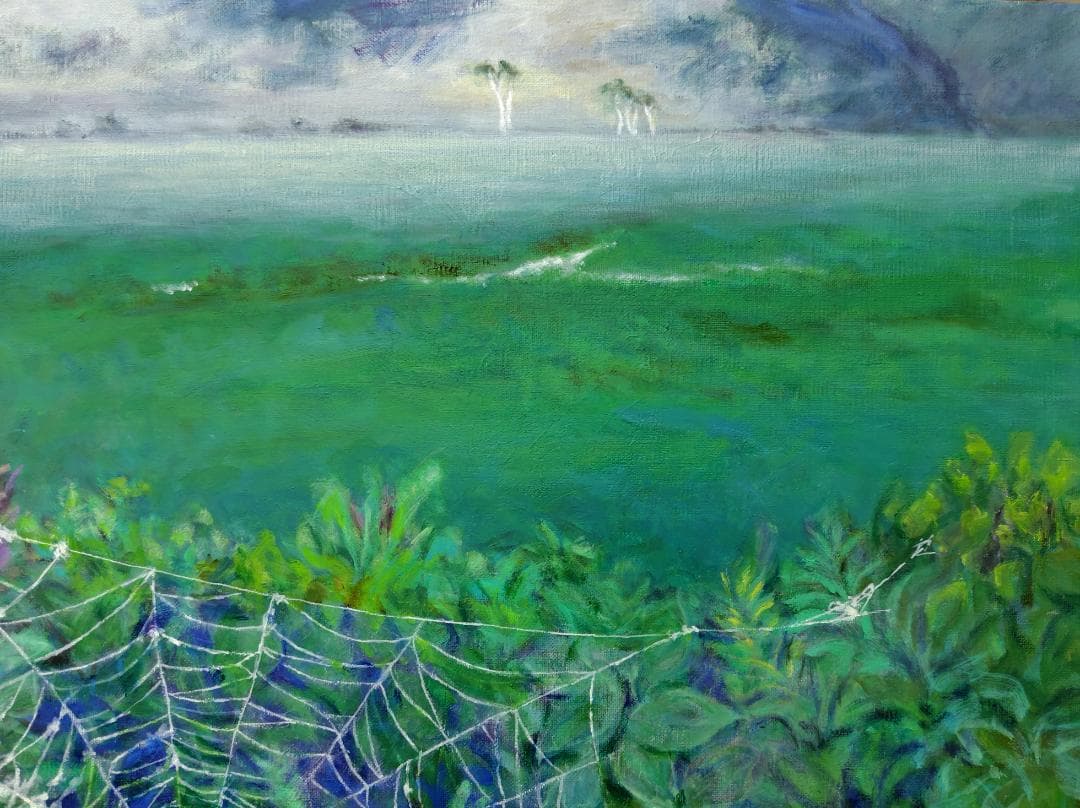 「梅雨明け」2008 F20 絵画 油絵 油彩画 アート 風景画 尾瀬ヶ原