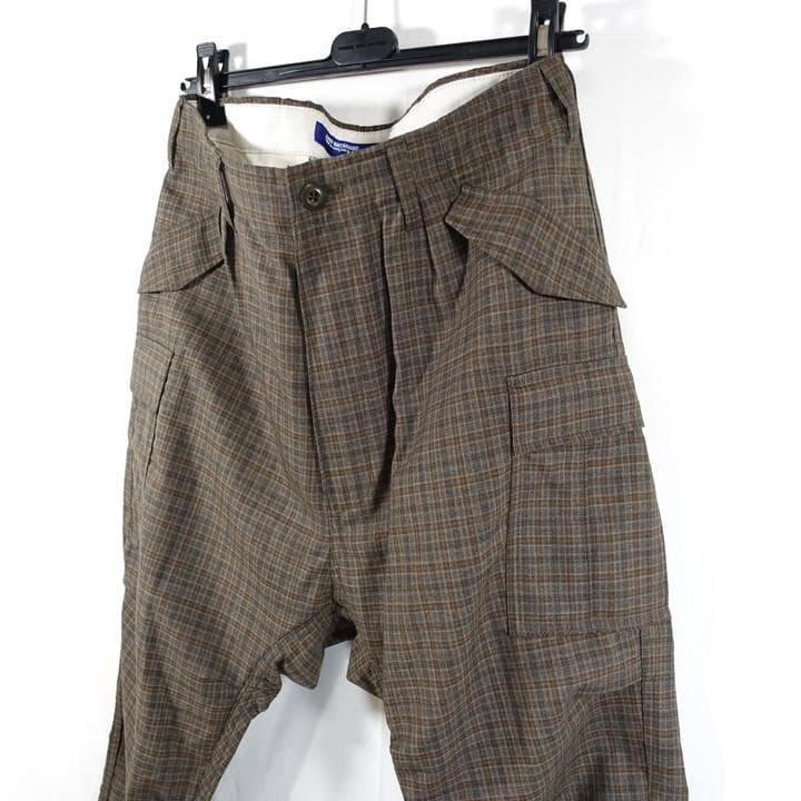 ★Yx★ジュンヤワタナベマン　茶系チェック地サルエルカーゴパンツ　JUNY