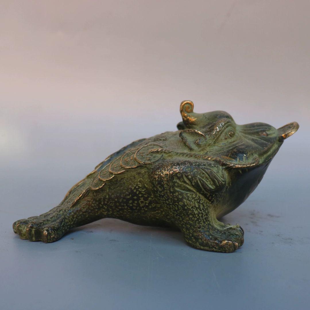 銅細工 三足金蟾 七星金蟾 装飾品 工芸品 美術品 置物